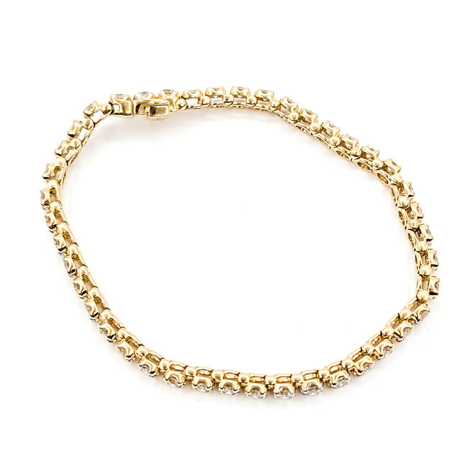 Bracelet Tennis 3.35ctw Round Diamonds 14ky 3.5mm 6.5" 10.19g 126060041