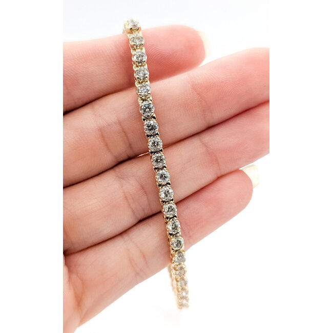Bracelet Tennis 3.35ctw Round Diamonds 14ky 3.5mm 6.5" 10.19g 126060041