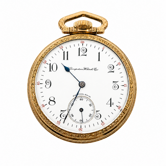 Pocket Watch Hampton Watch Company "Saftey Pinion" No. 340 48mm Gold Plate Watch Only 126046023