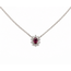Pendant Halo .13ct Round Diamonds .21ct Red Ruby 850pt 7mm 16" 3.63g 126030046