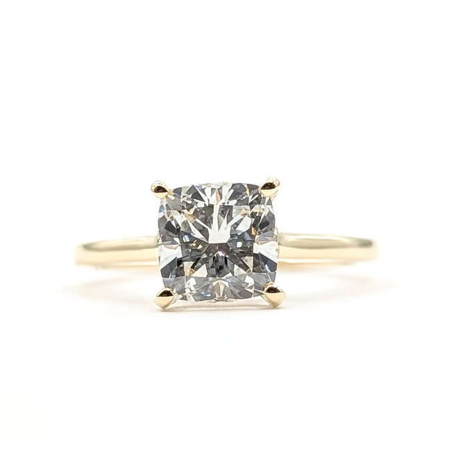 Ring Engagement Hidden Halo 1.90ct Cushion Lab Grown Diamond .10ctw Lab Grown Diamonds 14ky 1.75mm Sz7 2.95g 126070029