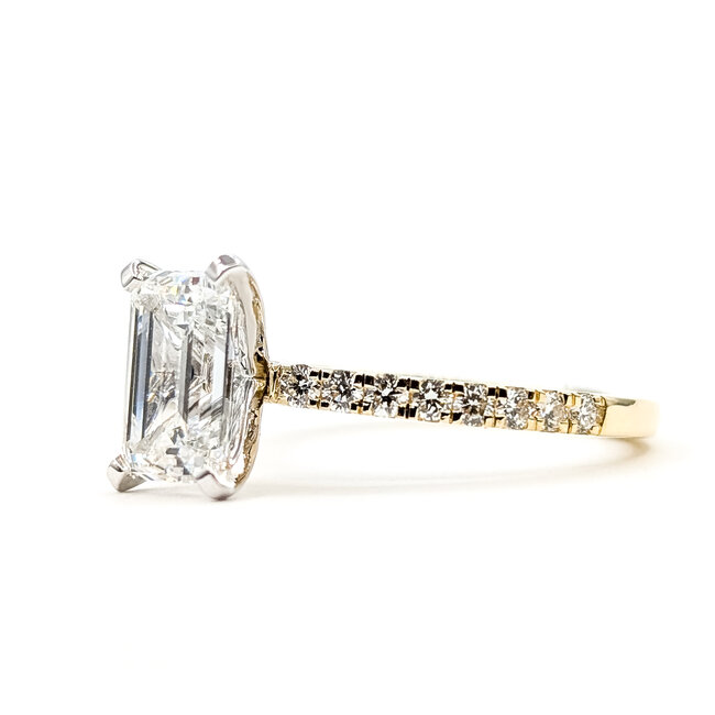 Ring Engagement 1.75ct Emerald Cut Lab Grown Diamond .25ctw Near Colorless Lab Grown Diamonds 14ky 1.75mm Sz7 2.75g 126070018