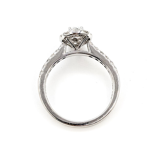 Ring Engagement Halo 1ctw Round Lab Grown Diamonds 10kw 2mm Sz7 3.07g 126070021