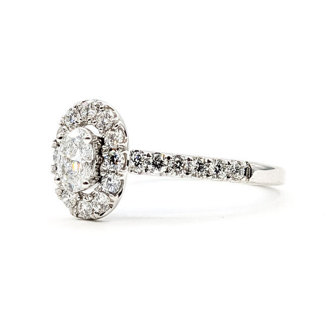 Ring Engagement Halo 1ctw Round Lab Grown Diamonds 10kw 2mm Sz7 3.07g 126070021