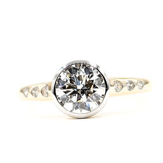Ring Engagement 1.25ctw Round Brilliant Cut Lab Grown Diamonds 14ky 2mm Sz7 2.17g 126070016