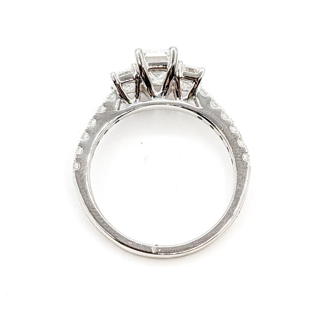 Ring Engagement 3-Stone 2ctw Emerald Cut Lab Grown Diamonds 14kw 1.9mm Sz7 3.25g 126070008