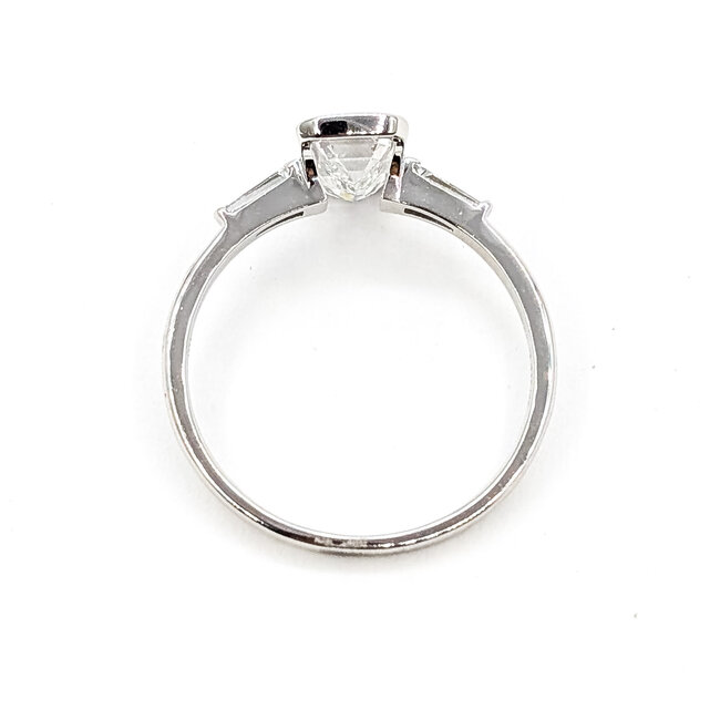 Ring Engagement 3-Stone 1.25ctw Emerald & Baguette Lab Grown Diamonds 14kw 1.7mm Sz7 1.88g 126070026