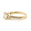 Ring Engagement 3-Stone 1.25ctw Princess Cut Lab Grown Diamond 14ky 2.2mm Sz7 3.19g 126070002