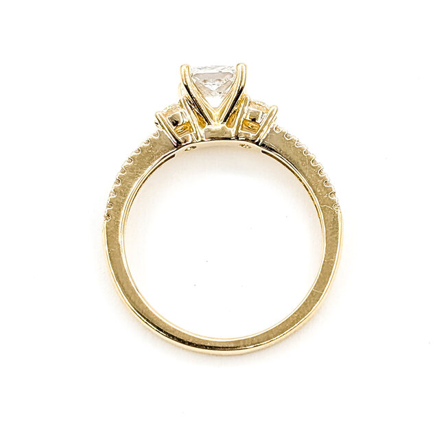 Ring Engagement 3-Stone 1.25ctw Princess Cut Lab Grown Diamond 14ky 2.2mm Sz7 3.19g 126070002