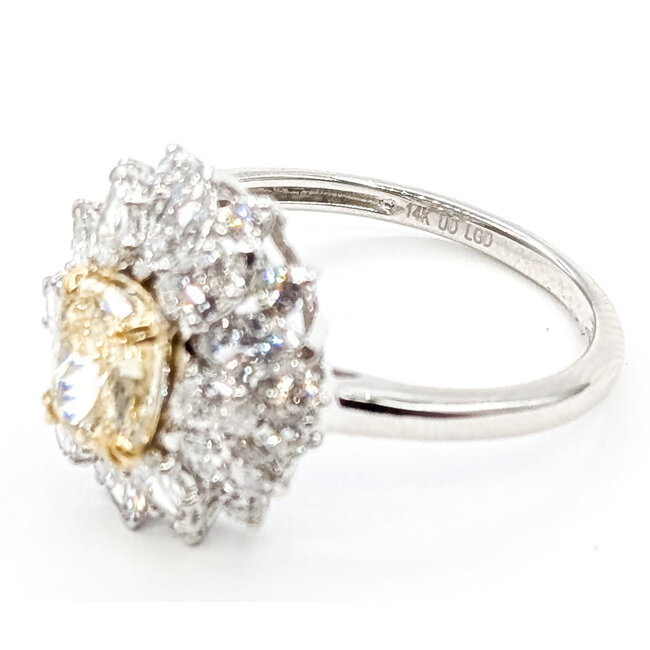 Ring Cocktail Halo 1ct Yellow Oval Lab Grown Diamond 1.25ctw Lab Grown Diamonds 14kw 1.9mm Sz7 3.17g 126070030
