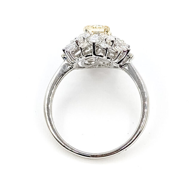 Ring Cocktail Halo 1ct Yellow Oval Lab Grown Diamond 1.25ctw Lab Grown Diamonds 14kw 1.9mm Sz7 3.17g 126070030