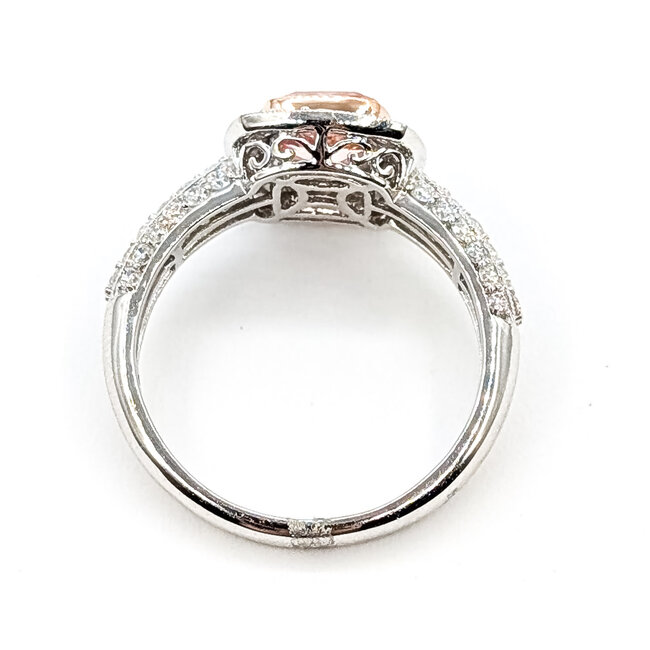 Ring Engagement Halo Milgrain .85ct Cushion Lab Grown Diamond .90ctw Near Colorless Lab Grown Diamonds 14kw 3.7mm Sz7 3.53g 126070014