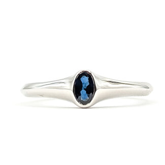 Ring Solitaire 0.3ct Blue Sapphire 14kw 2.2mm Sz7 3.08g 126070041