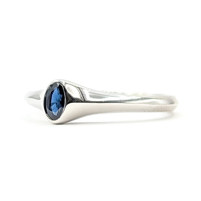 Ring Solitaire 0.3ct Blue Sapphire 14kw 2.2mm Sz7 3.08g 126070041