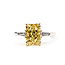 Ring Engagement 3-Stone 2.25ct Yellow Radiant Lab Grown Diamond .25ctw Near Colorless Lab Grown Diamonds 14ktt 2.2mm Sz7 4.28g 126070028