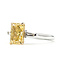 Ring Engagement 3-Stone 2.25ct Yellow Radiant Lab Grown Diamond .25ctw Near Colorless Lab Grown Diamonds 14ktt 2.2mm Sz7 4.28g 126070028