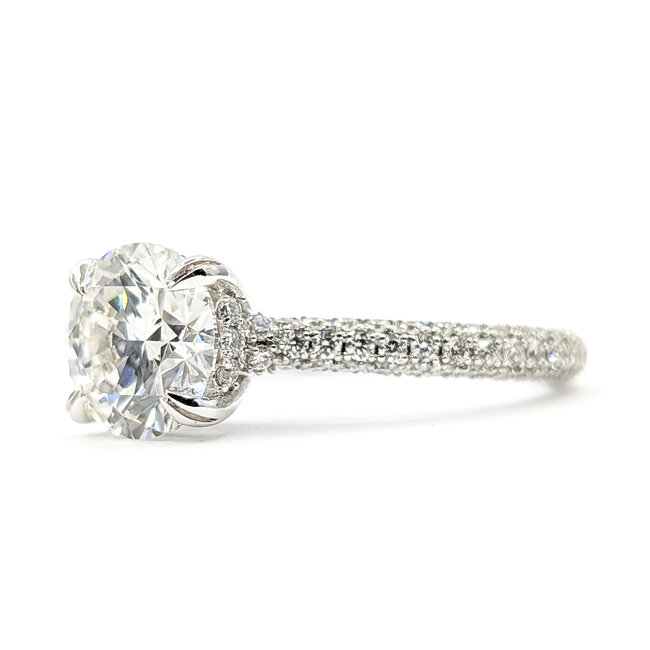 Ring Engagement Hidden Halo 2ct Round Brilliant Cut Lab Grown Diamond .75ctw Near Colorless Lab Grown Diamonds 14kw 2.5mm Sz7 3.72g 126070025