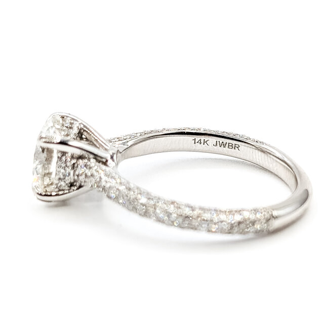 Ring Engagement Hidden Halo 2ct Round Brilliant Cut Lab Grown Diamond .75ctw Near Colorless Lab Grown Diamonds 14kw 2.5mm Sz7 3.72g 126070025