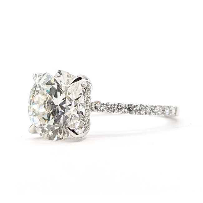 Ring Engagement Hidden Halo 4ct Round Lab Grown Diamond .33ctw Lab Grown Diamonds 14kw 1.75mm Sz7 3.56g 126070007