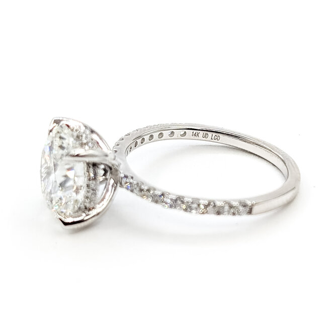 Ring Engagement Hidden Halo 4ct Round Lab Grown Diamond .33ctw Lab Grown Diamonds 14kw 1.75mm Sz7 3.56g 126070007