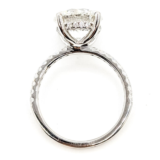 Ring Engagement Hidden Halo 4ct Round Lab Grown Diamond .33ctw Lab Grown Diamonds 14kw 1.75mm Sz7 3.56g 126070007