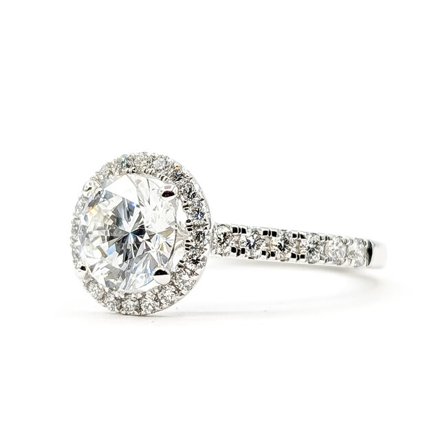 Ring Engagement Halo 1.50ct Round Brilliant Cut Lab Grown Diamond .50ctw Lab Grown Diamonds 14kw 2mm Sz7 3.69g 126070009