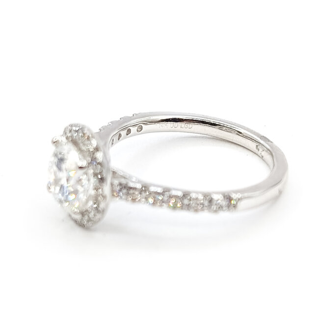Ring Engagement Halo 1.50ct Round Brilliant Cut Lab Grown Diamond .50ctw Lab Grown Diamonds 14kw 2mm Sz7 3.69g 126070009