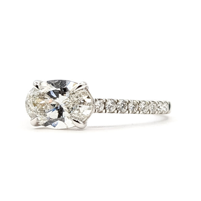 Ring Engagement East/West 1.50ct Oval Lab Grown Diamond .25ctw Near Colorless Lab Grown Diamonds 14kw 2mm Sz7 2.99g 126070024