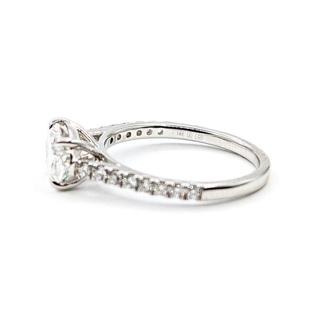 Ring Engagement East/West 1.50ct Oval Lab Grown Diamond .25ctw Near Colorless Lab Grown Diamonds 14kw 2mm Sz7 2.99g 126070024