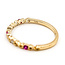 Ring Bridal Milgrain .04ctw Round Diamonds .04ctw Red Ruby 14ky 1.8mm Sz7 1.56g 126070033