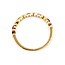 Ring Bridal Milgrain .04ctw Round Diamonds .04ctw Red Ruby 14ky 1.8mm Sz7 1.56g 126070033