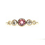 Ring 5-Stone 0.25ctw Round Diamonds 0.25ct Pink Tourmaline 14ky 1mm Sz7 1.5g 126070039
