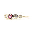 Ring 5-Stone 0.25ctw Round Diamonds 0.25ct Pink Tourmaline 14ky 1mm Sz7 1.5g 126070039