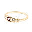 Ring 5-Stone 0.25ctw Round Diamonds 0.25ct Pink Tourmaline 14ky 1mm Sz7 1.5g 126070039