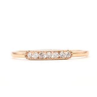 Ring 7-Stone Milgrain 0.08ctw Round Diamonds 14kr 1.4mm Sz7 1.05g 126070040