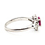 Ring Halo .75ctw Round Diamonds 1.01ct Red Ruby pt900 2.35mm Sz7 5.62g 126070048
