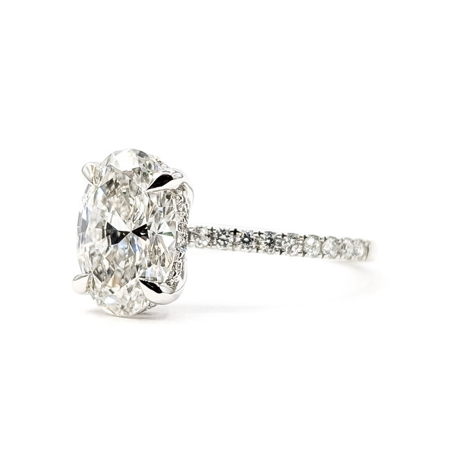 Ring Engagement Hidden Halo 2.6ct Oval Lab Grown Diamond .10ctw Lab Grown Diamonds 14kw 1.7mm Sz7 3.29g 126070053