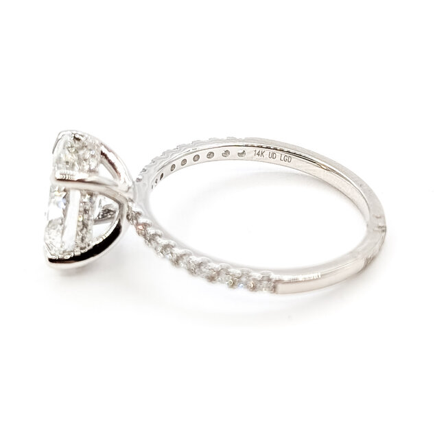 Ring Engagement Hidden Halo 2.6ct Oval Lab Grown Diamond .10ctw Lab Grown Diamonds 14kw 1.7mm Sz7 3.29g 126070053