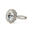 Ring Double Halo Split Shank .88ctw Round Diamonds .88ct Sky blue Aquamarine 14kw 4mm Sz7 5.48g 126070051