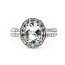 Ring Halo .7ctw Round Diamonds 1 Blue Aquamarine 14kw 4.2mm Sz7 4.24g 126070043