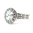 Ring Halo .7ctw Round Diamonds 1 Blue Aquamarine 14kw 4.2mm Sz7 4.24g 126070043