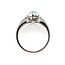 Ring Halo .7ctw Round Diamonds 1 Blue Aquamarine 14kw 4.2mm Sz7 4.24g 126070043