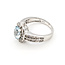 Ring Halo .7ctw Round Diamonds 1 Blue Aquamarine 14kw 4.2mm Sz7 4.24g 126070043