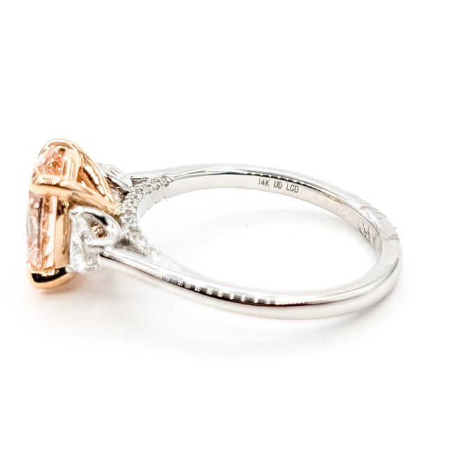 Ring Engagement 3-Stone 2.2ct Oval Lab Grown Diamond IGI: LG649435415 .43ctw Lab Grown Diamonds 14ktt 2mm Sz7 4.14g 126070055