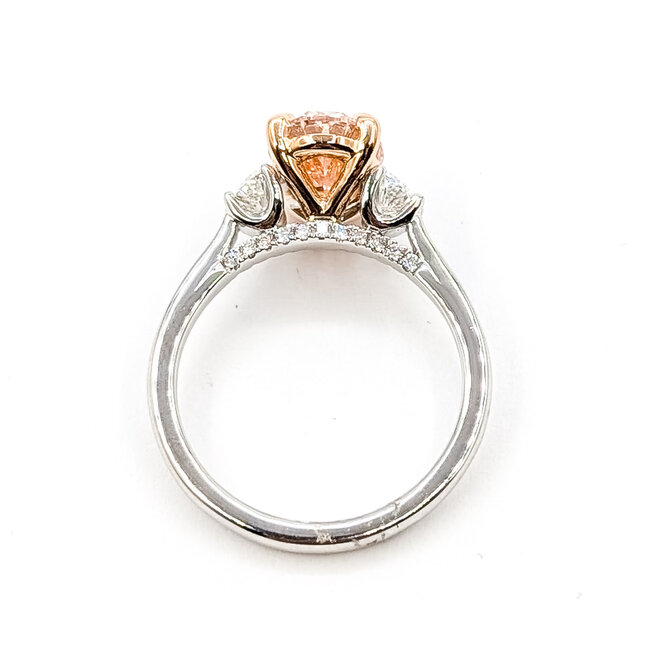 Ring Engagement 3-Stone 2.2ct Oval Lab Grown Diamond IGI: LG649435415 .43ctw Lab Grown Diamonds 14ktt 2mm Sz7 4.14g 126070055