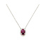 Necklace Halo .06ctw Round Diamonds .70ct Red Ruby 10kw 9x7mm 18" 1.01g 126070064