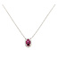 Necklace Halo .06ctw Round Diamonds .70ct Red Ruby 10kw 9x7mm 18" 1.01g 126070064