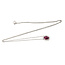 Necklace Halo .06ctw Round Diamonds .70ct Red Ruby 10kw 9x7mm 18" 1.01g 126070064