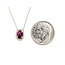 Necklace Halo .06ctw Round Diamonds .70ct Red Ruby 10kw 9x7mm 18" 1.01g 126070064