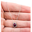 Necklace Halo .06ctw Round Diamonds .70ct Red Ruby 10kw 9x7mm 18" 1.01g 126070064